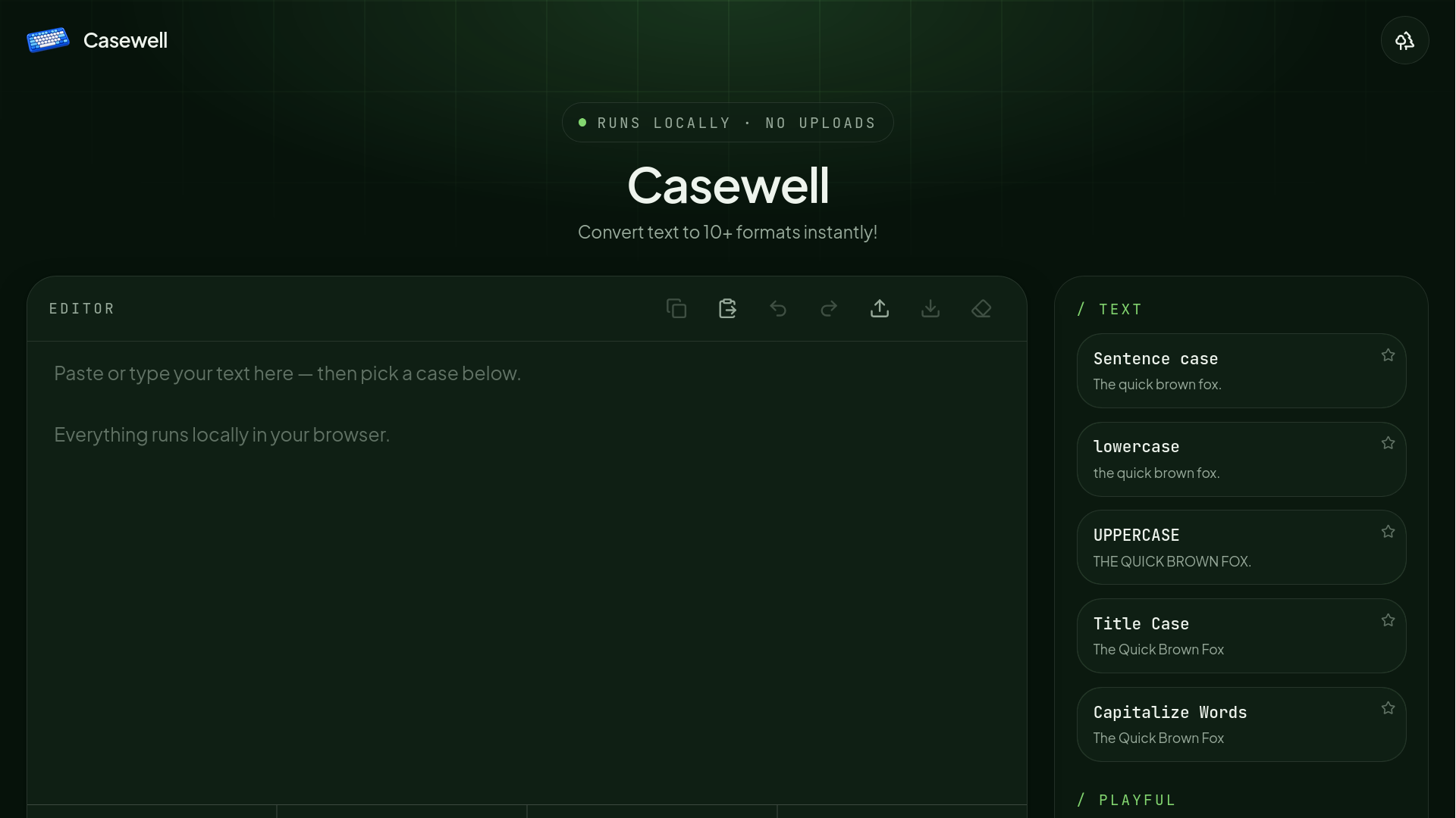 Casewell interface